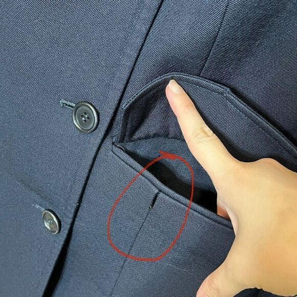 ASPESI Vintage Wool Pea Coat Navy Double Breasted Men’s XL Flawed Distressed - Picture 12 of 14